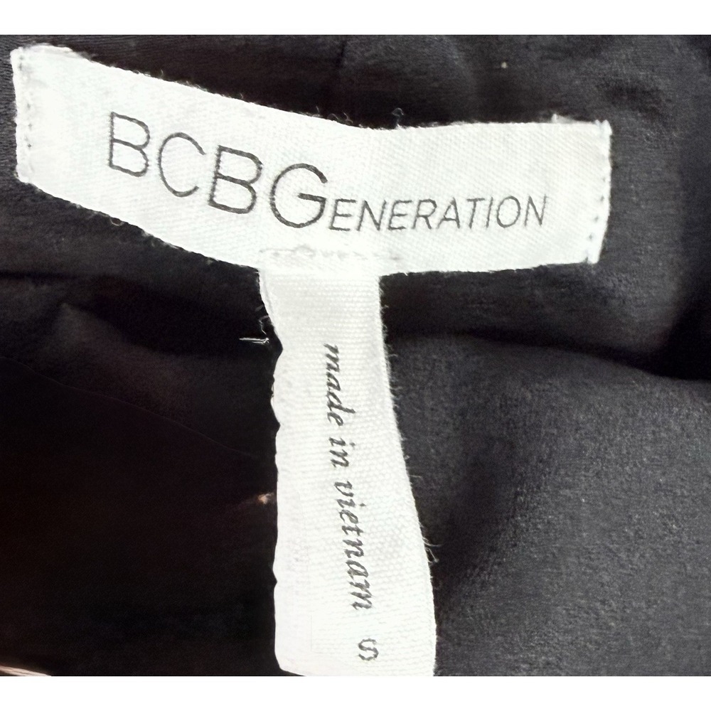 BCBGeneration Black Lace Dress Small Sheer Sleeve Mini Shift Cocktail Romantic - Picture 10 of 12
